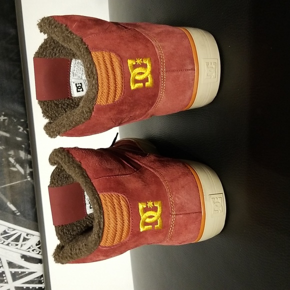 DC Men's Hi-top Skateboard Shoes Winter Sneakers Runners / Sz 13 / Brick Red - Picture 7 of 17
